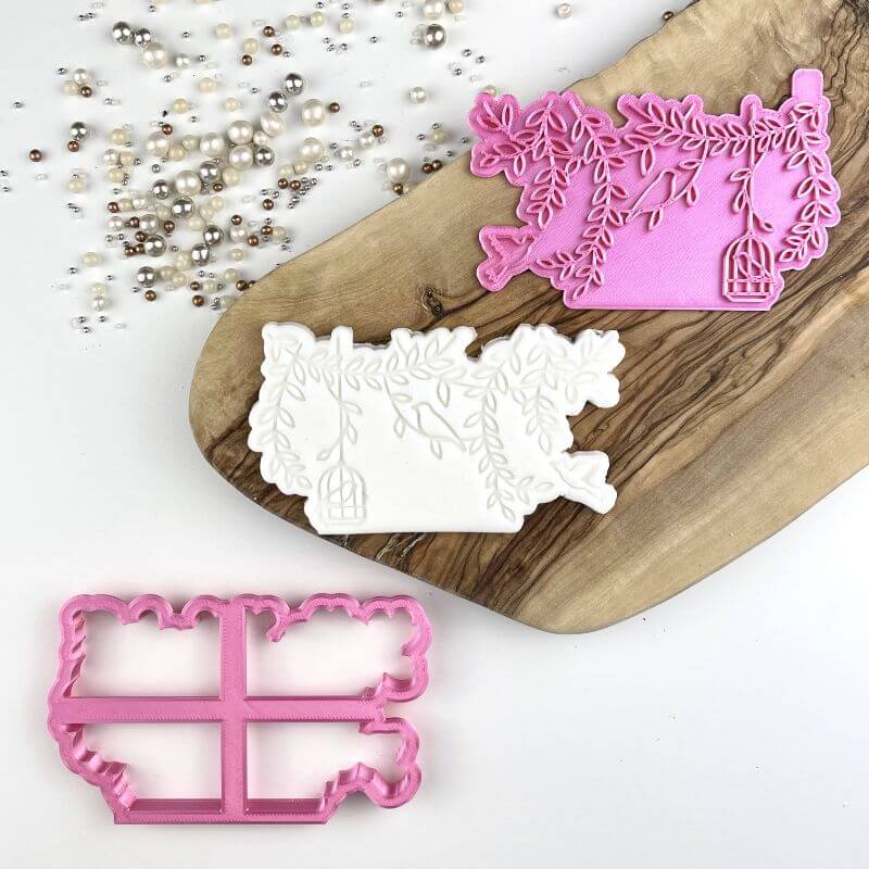 Vines with Birdcage Floral Cookie Cutter and Stamp