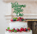Welcome Little One Baby Shower Cake Topper Glitter Card Green