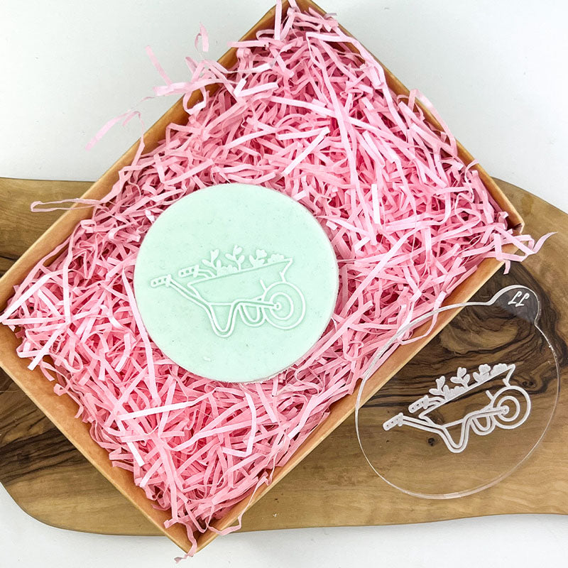 Mini Wheelbarrow with Flowers Cookie Embosser