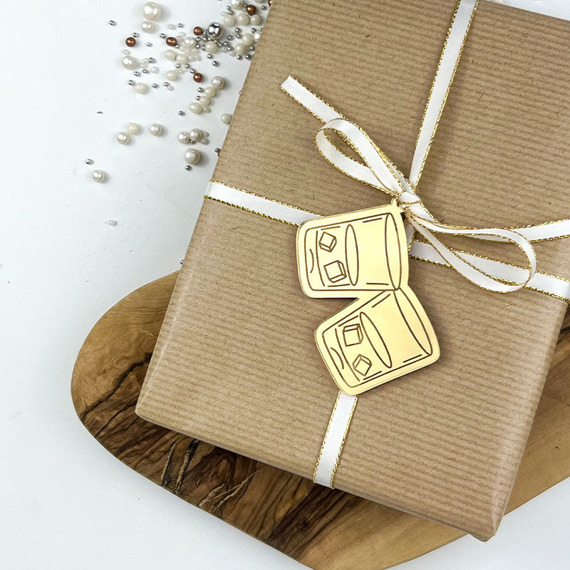 Whiskey Glasses Cookie Box Tags