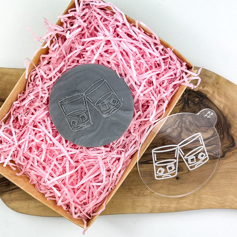 Mini Whiskey Glasses Father's Day Cookie Embosser