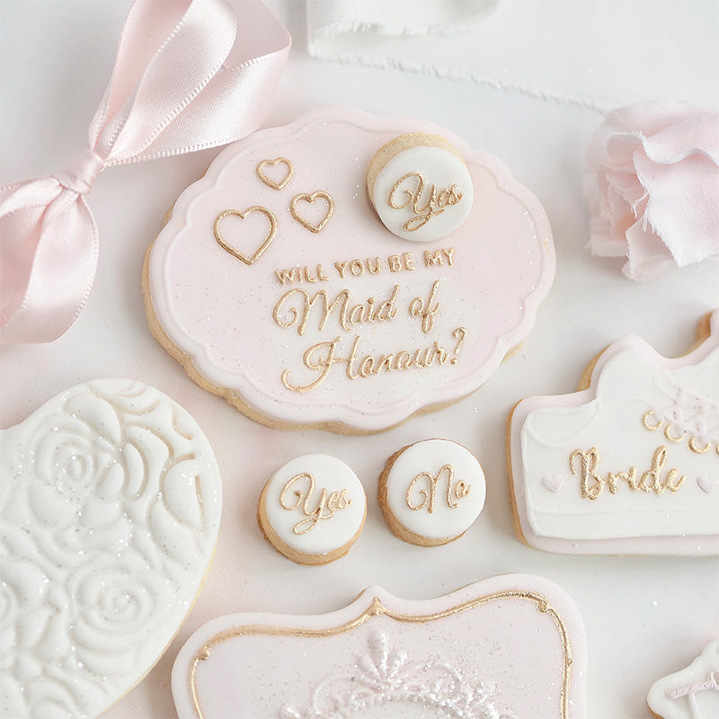 Will you be my Maid of Honour Plaque Wedding Cookie Cutter and Embosser by Catherine Marie Cake