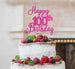 Happy 100th Birthday Pretty Cake Topper Glitter Card Hot Pink