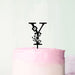Wedding Floral Initial Letter Y Style Cake Topper