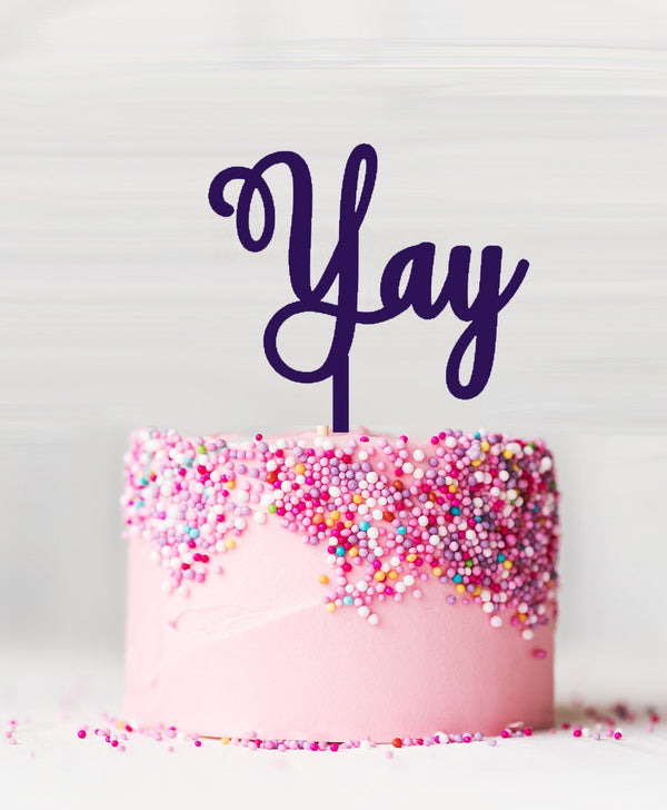 Yay Cake Topper Acrylic Purple