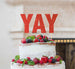 YAY Letter Cake Topper Glitter Card Red