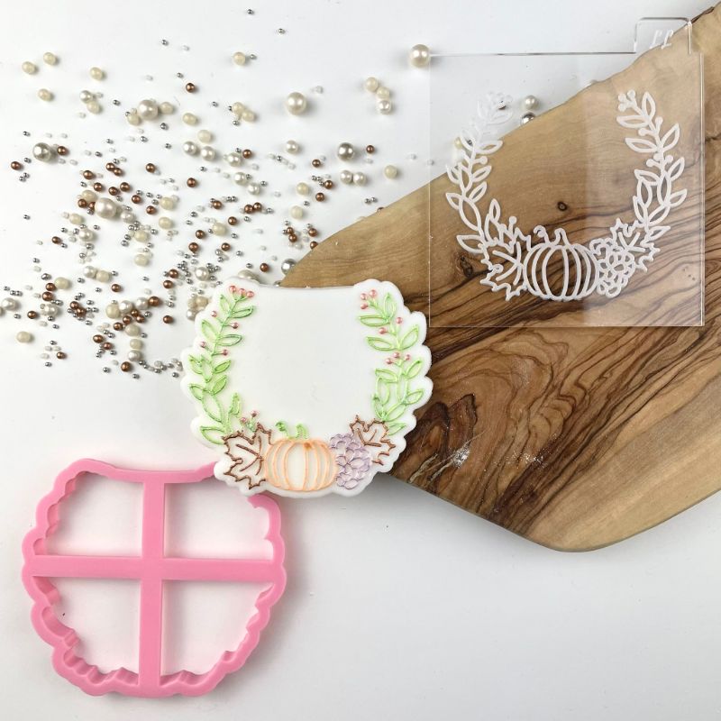 Pumpkin Floral Border Halloween Cookie Cutter and Embosser