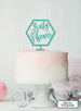 Baby Shower Hexagon Cake Topper Premium 3mm Acrylic Mirror Turquoise