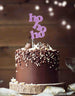 hohoho Christmas Cake Topper Glitter Card Light Purple