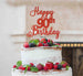 Happy 90th Birthday Pretty Cake Topper Glitter Card Red