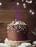 hohoho Christmas Cake Topper Glitter Card Dark Purple