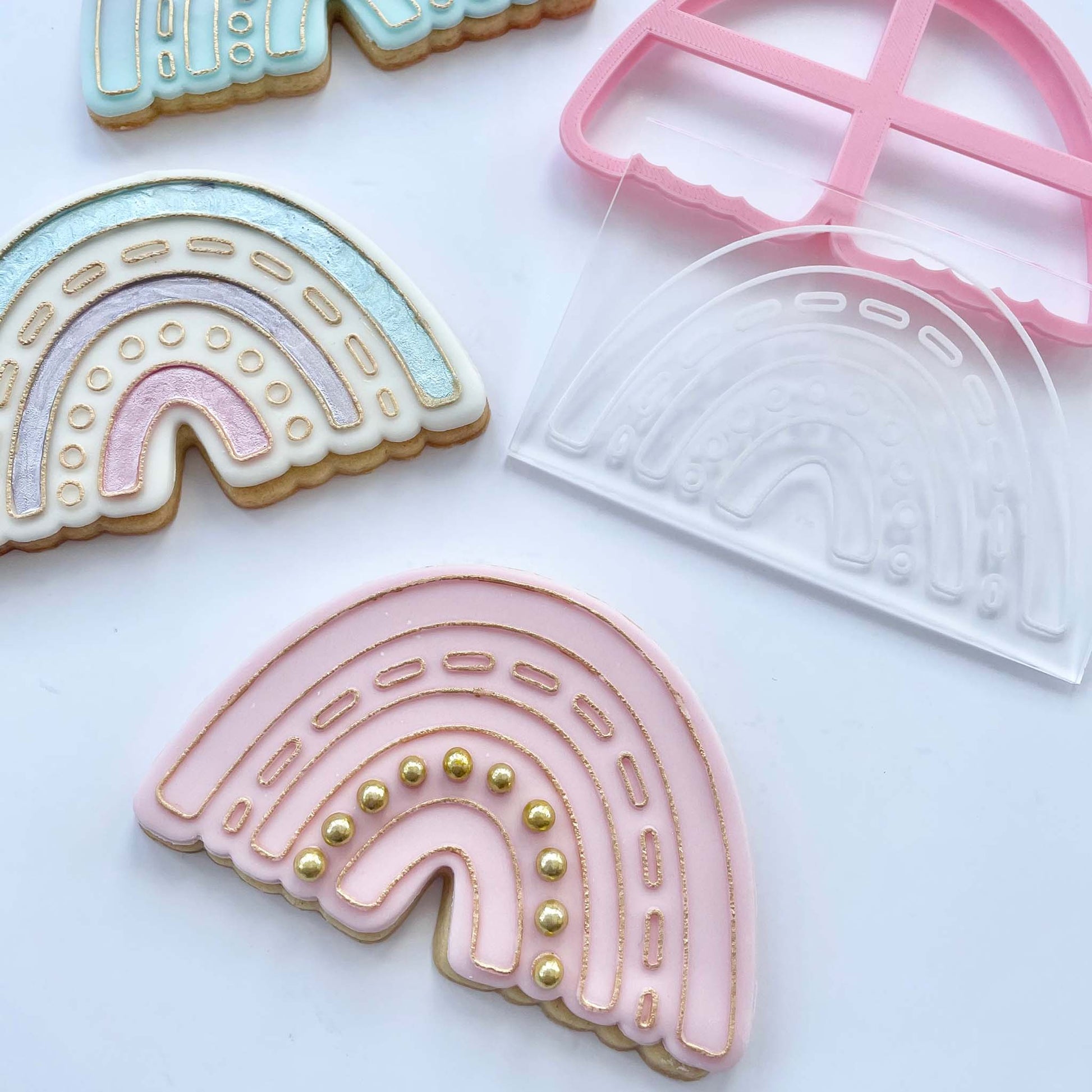 Modern Rainbow Unicorn Cookie Cutter and Embosser
