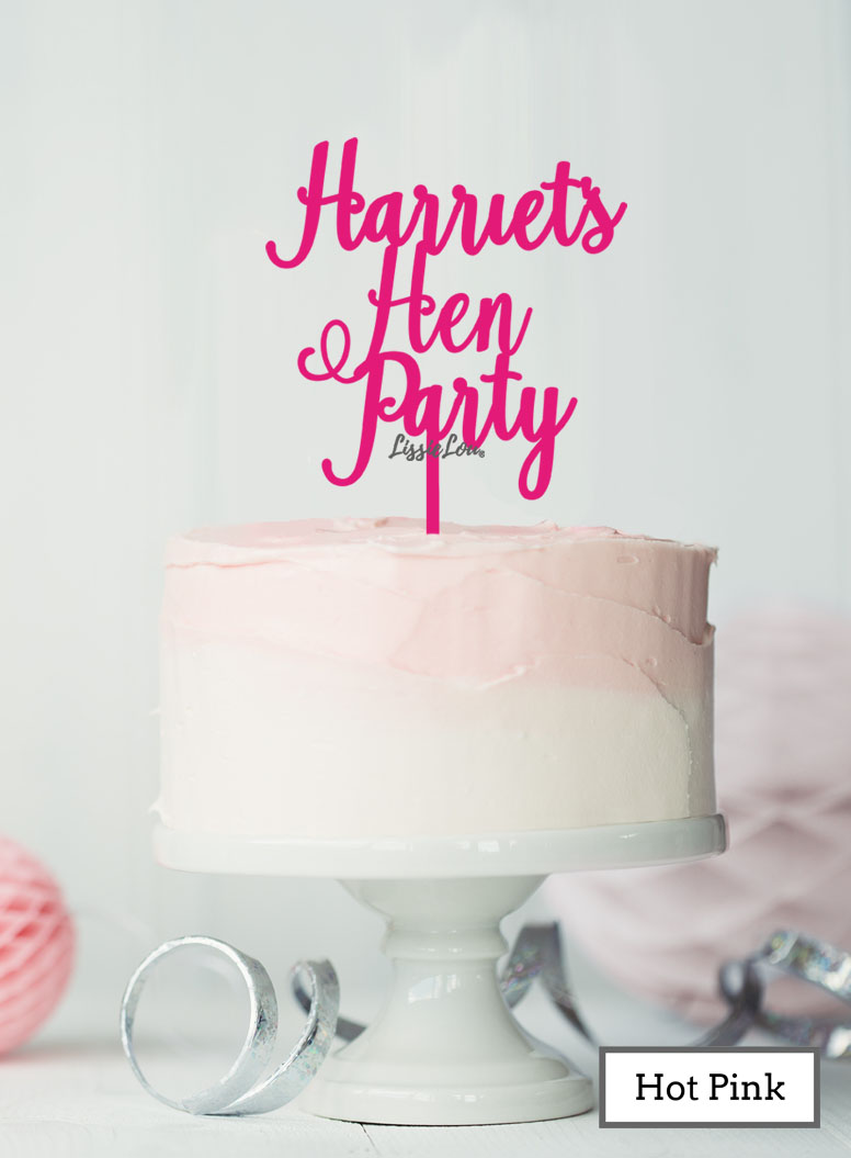 Custom Hen Party With Name Pretty Acrylic Shopify - Hot Pink