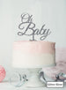 Oh BABY Baby Shower Cake Topper Premium 3mm Acrylic Glitter Silver