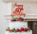 Happy 60th Birthday Pretty Cake Topper Glitter Card Red