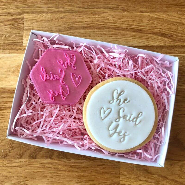 She Said Yes Cookie Stamp