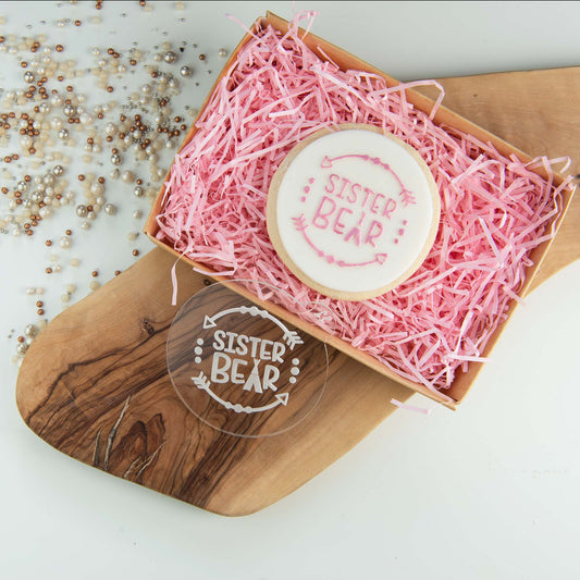 Sister Bear Wild One Style Baby Shower Cookie Embosser