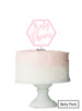 Baby Shower Hexagon Cake Topper Premium 3mm Acrylic Baby Pink