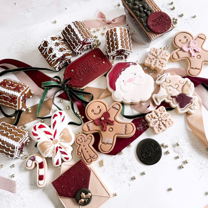Mini Christmas Set of 4 Cookie Cutters and Stamps