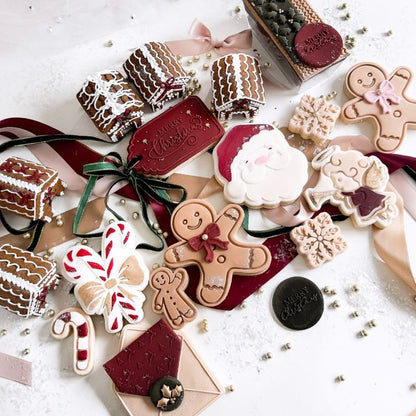 Mini Christmas Set of 4 Cookie Cutters and Stamps