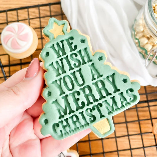 We Wish You a Merry Christmas Cookie Cutter and Stamp