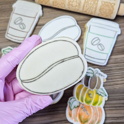 Coffee Bean Food and Drink Cookie Cutter and Embosser