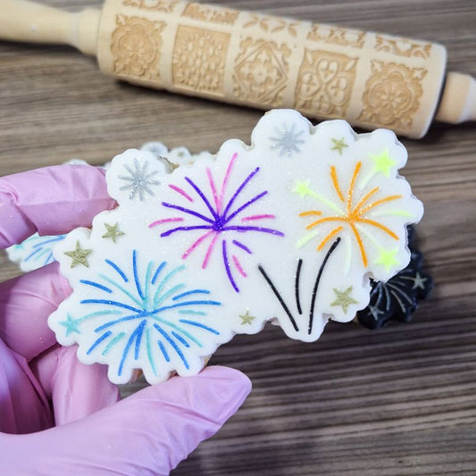 Fireworks New Year Halloween Cookie Cutter and Embosser