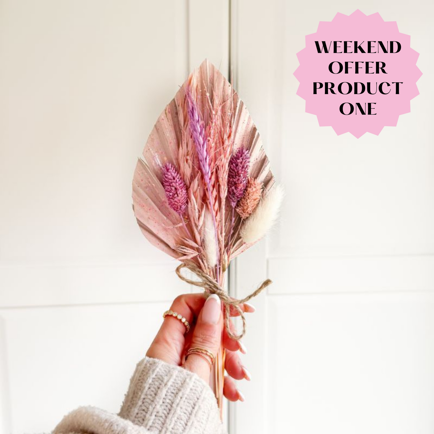 PINK WEEKEND OFFER PRODUCT 1: Palm Spears Dried Flower Set - Light Pink, Lilac and Neutrals