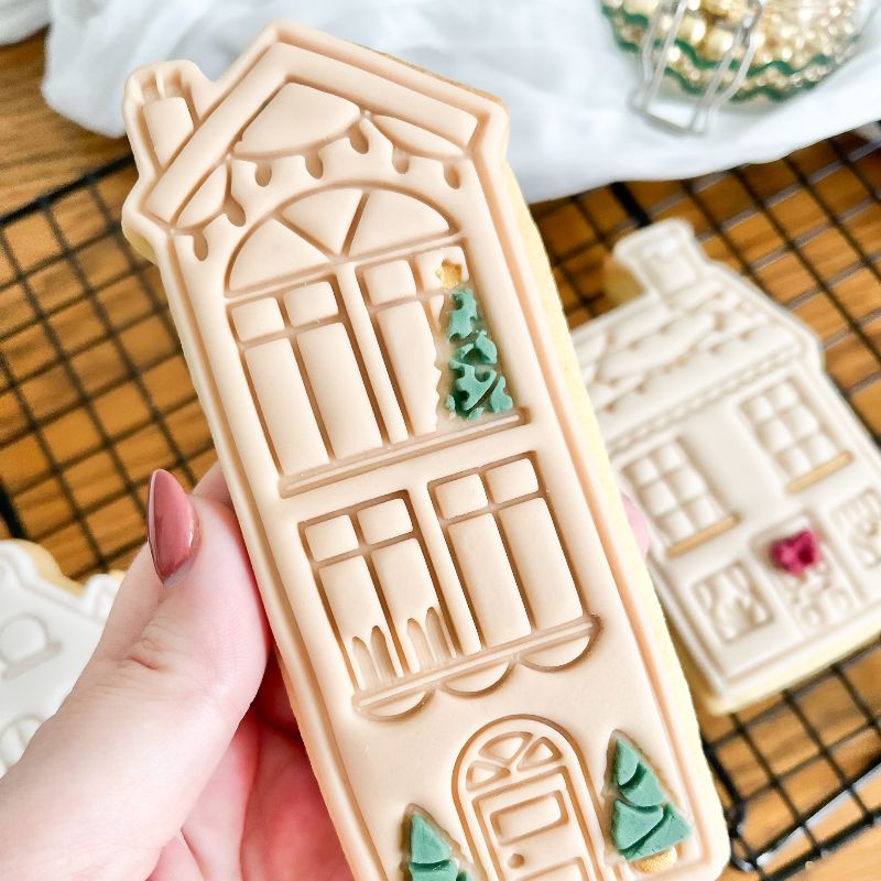 Christmas House Set Cookie Cutter and Stamp