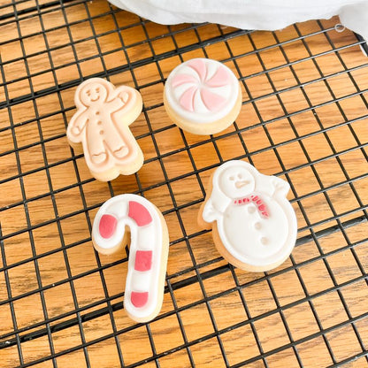 Mini Christmas Set of 4 Cookie Cutters and Stamps