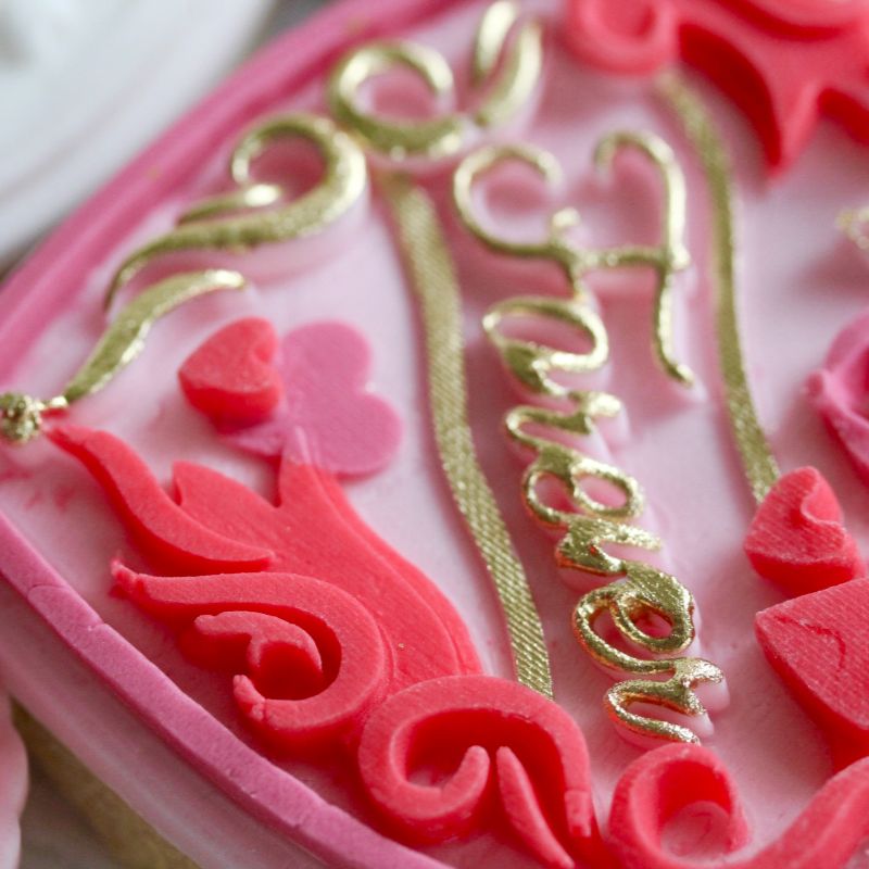 Whimsical Heart “Forever” Valentine's 3D Cookie Stamp and Cutter by Bakes+Whimsy