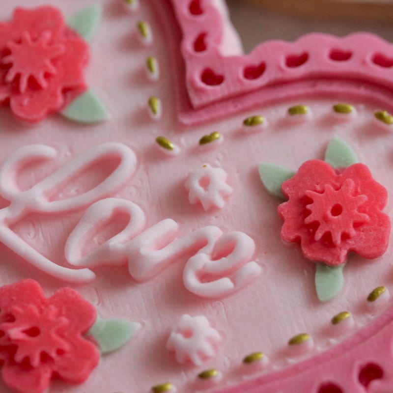 Heart “Love” Plaque Valentine's 3D Cookie Stamp and Cutter by Bakes+Whimsy