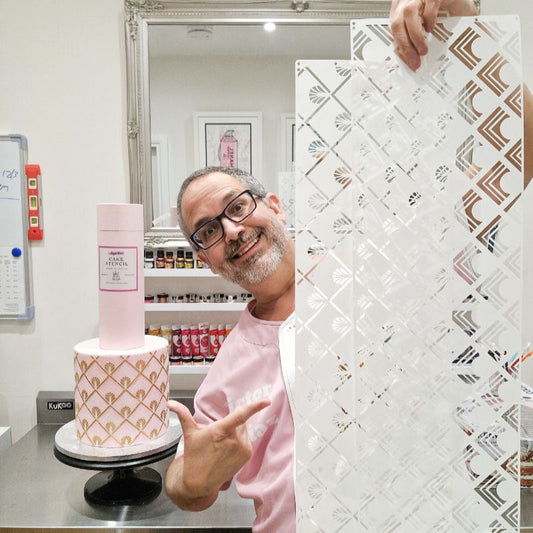 Royal Gatsby Double Layer Full Wrap Cake Stencil design by ML Bespoke Cakes