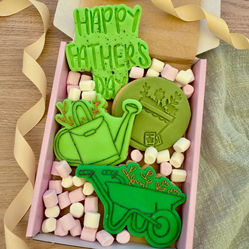 Wheelbarrow with Flowers Father's Day Cookie Cutter and Embosser