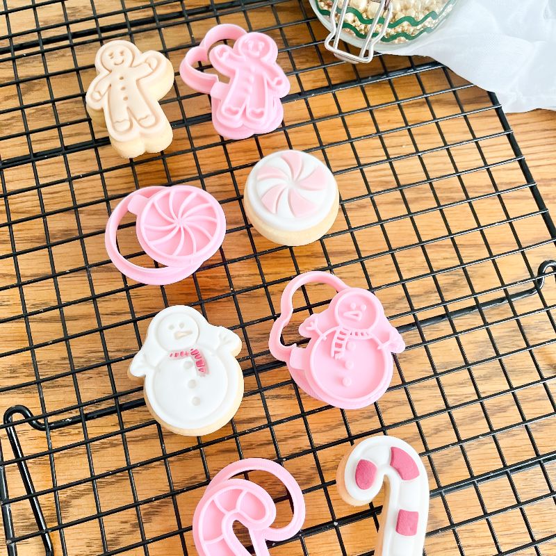 Mini Christmas Set of 4 Cookie Cutters and Stamps