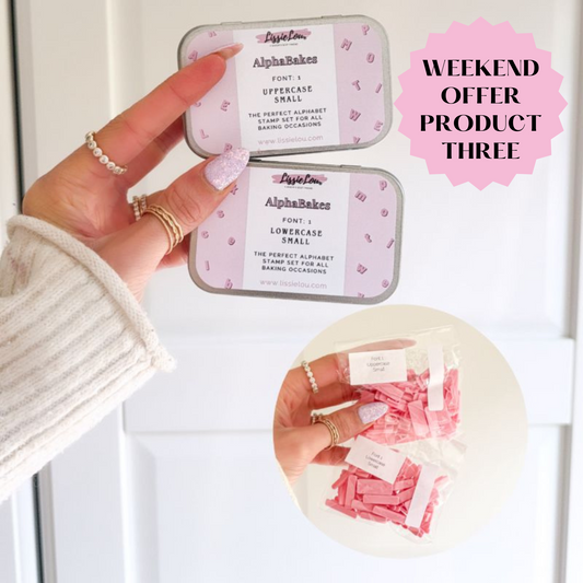 PINK WEEKEND OFFER PRODUCT 3: AlphaBakes Font 1 Bundle Small Lowercase and Uppercase with Bar