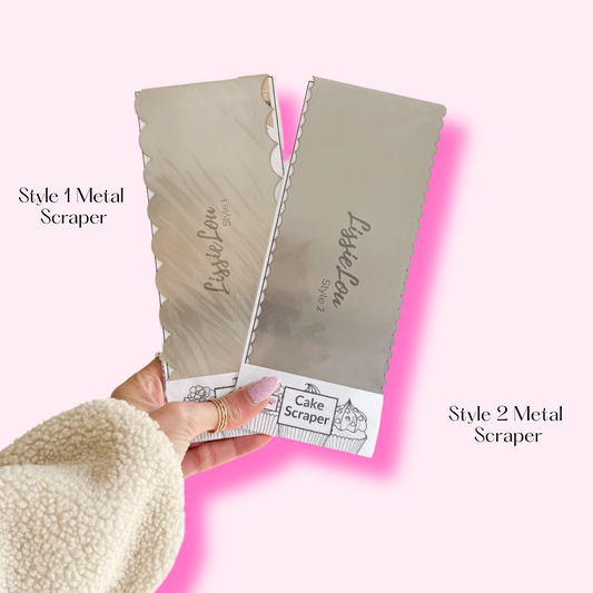 Style 1 and Style 2 Metal Wave Cake Scraper Bundle