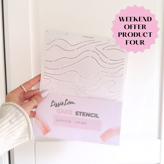 PINK WEEKEND OFFER PRODUCT 4: Gentle Waves Cake Stencil by ChellBells Cakes - Full Size Design