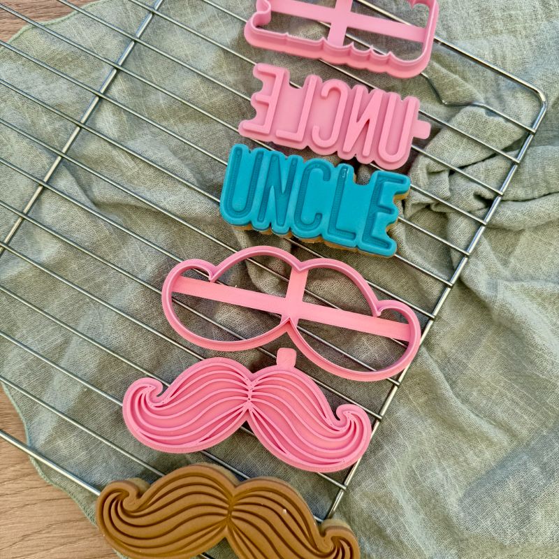 Moustache with Lines Father's Day Cookie Cutter and Stamp