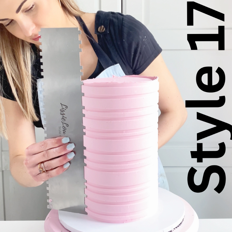 Style 17 XL Metal Rectangle Double Edged Cake Scraper - Mini Notch