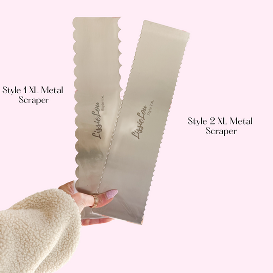 Style 1 and Style 2 XL Metal Cake Scraper Bundle
