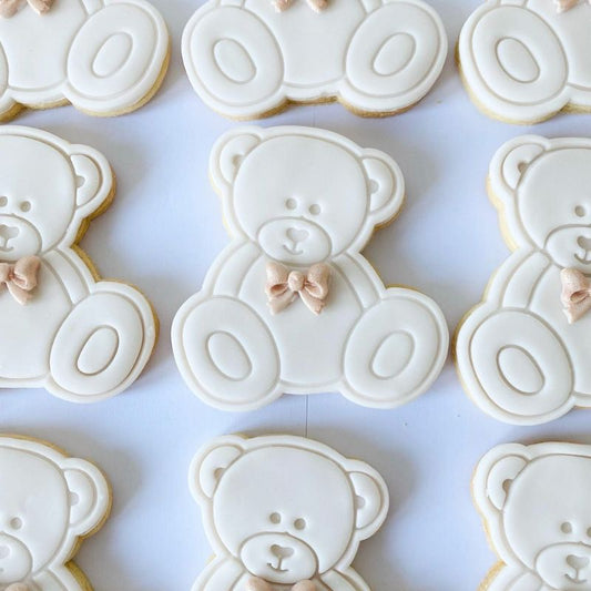 Sitting Teddy Bear Baby Shower Cookie Cutter and Stamp