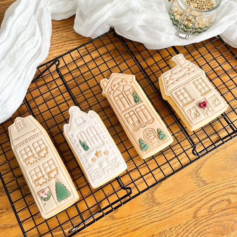 Christmas House Set Cookie Cutter and Stamp
