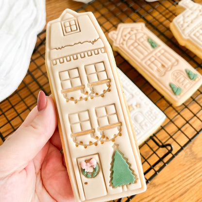 Christmas House Set Cookie Cutter and Stamp