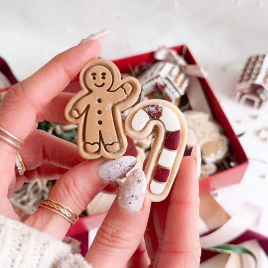 Mini Christmas Set of 4 Cookie Cutters and Stamps