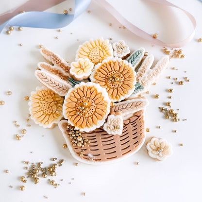 Sunflower Corn Basket Flower Set Cookie Cutters & Stamps