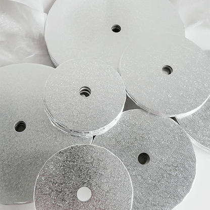  Silver Round Cake Card 3mm Thick with Dowelling Hole