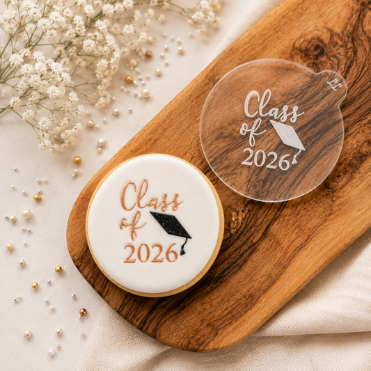 Class of 2026 with Graduation Hat Cookie Embosser