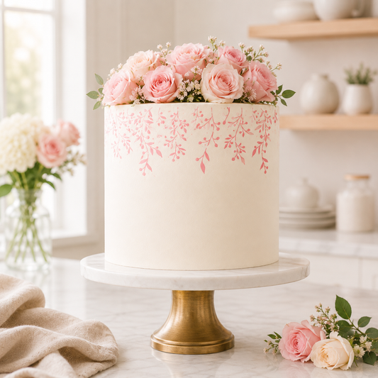 Falling Vines Cake Stencil