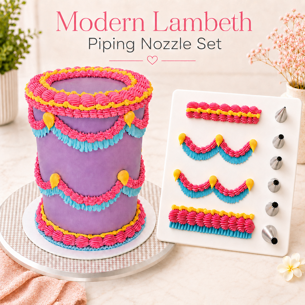 Modern Lambeth Piping Nozzle Set of 5